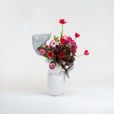 Luxury Vases, Hydrangea Arrangement, Modern Floral Art, Silver Accents